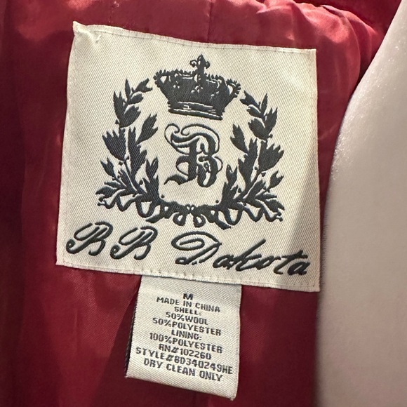 BB Dakota Red Pea Coat - Picture 6 of 8